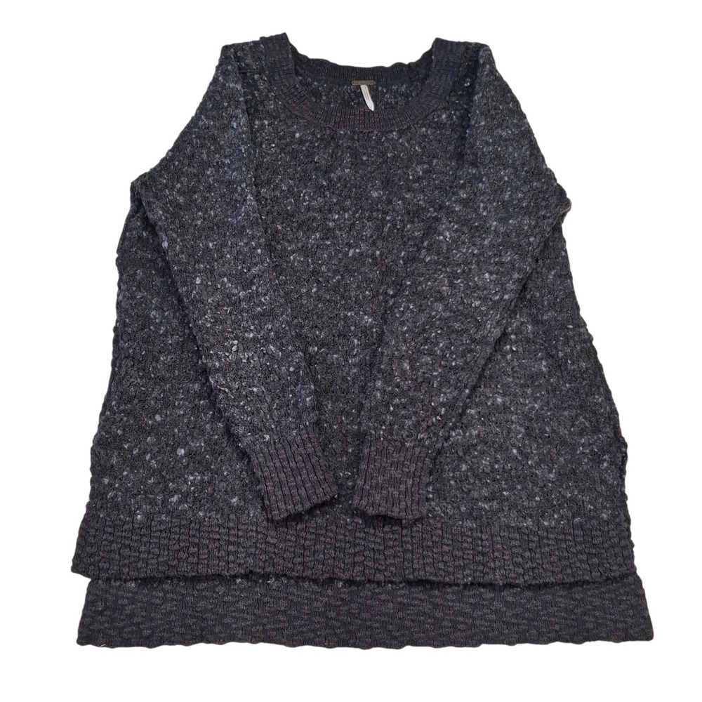 Free People Jeepster Honeycomb Gray Sweater Women's Pullover Size M